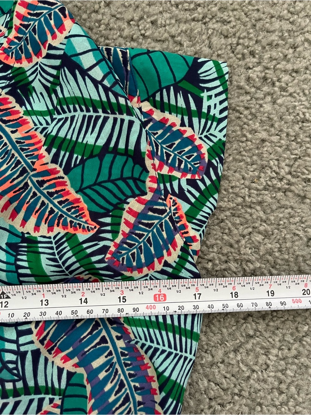 Liz Claiborne Teal Tropical Leaf Wrap Top - Picture 3 of 7
